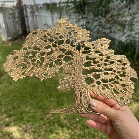 Vtg Gatco Brass Bonsai Tree of Life Wall Hanging Art Trivet MCM metal boho - Picture 1 of 9